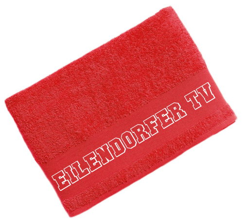 Artikelbild des Artikels “Eilendorfer TV Duschtuch / Handtuch rot mit Wappen 70x140cm - 500g/m² “