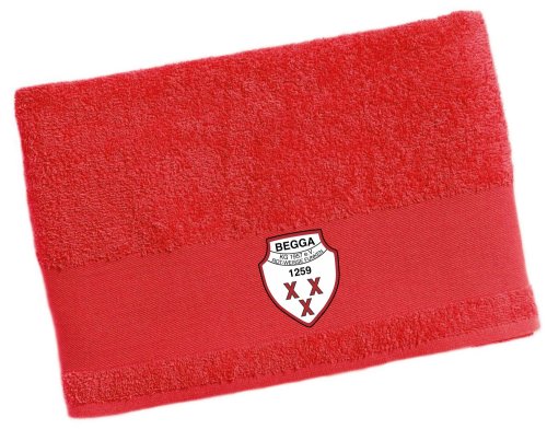 Artikelbild des Artikels “KG Rot-Weiße-Funken Beggendorf Handtuch rot mit Wappen 50x100cm - 500g/m² “