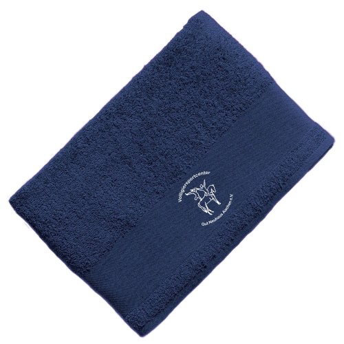 Artikelbild des Artikels “VSC Gut Neuhaus
 Duschtuch / Handtuch navy mit Wappen 50x100cm - 500g/m² “