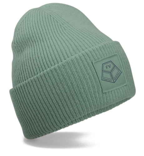 Artikelbild des Artikels “FVV Strickmütze mit Patch für Erwachsene / Teens dusty green“