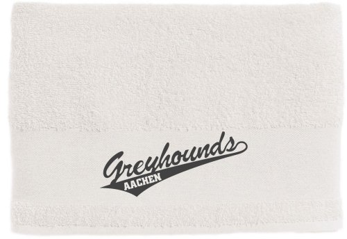 Artikelbild des Artikels “Greyhounds Duschtuch / Handtuch weiss mit Druck 50x100cm - 500g/m² “
