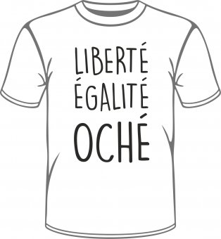 Herren T-Shirt Shirt Aachen "Liberté Egalité Oché" weiss 