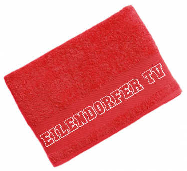 Eilendorfer TV Duschtuch / Handtuch rot mit Wappen 70x140cm - 500g/m² 