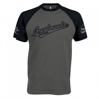 Greyhounds Baseballshirt - grau/schwarz Gr. S - 3XL L