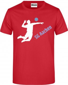 SG Aachen-Vaalserquartier HERREN T-Shirt "Volleyballer"  rot Gr. 116 - 5XL S