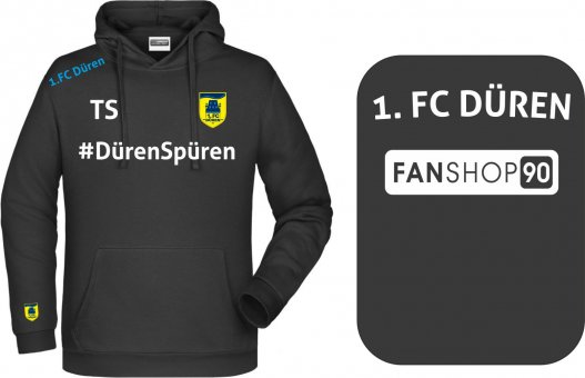 1. FC Düren Hoodie Kapuzenpullover "FANSHOP90" schwarz Gr. 116 - 5XL 