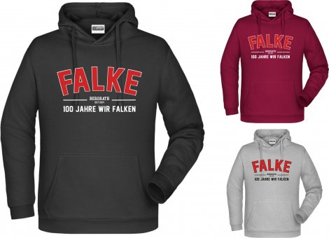 SV Falke Bergrath HERREN Hoodie "100 Jahre Falken"  div. Farben Gr. 116 - 5XL 