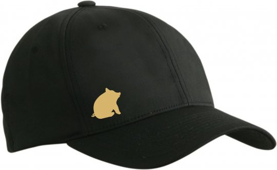 Goldenes Schwein Flexfit Kappe Basecap - schwarz mit Logo 