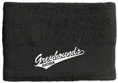 Greyhounds Duschtuch / Handtuch dunkelgrau mit Druck 70x140cm - 500g/m² 