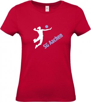 SG Aachen Vaalserquartier DAMEN T-Shirt "Volleyballerin" rot Gr. XS-3XL 