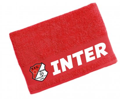 TFC Inter Troisdorf Duschtuch / Handtuch rot mit Wappen 70x140cm - 500g/m² 