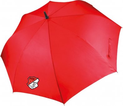 TFC  Regenschirm rot mit Wappen 120cm, Automatikverschluss 