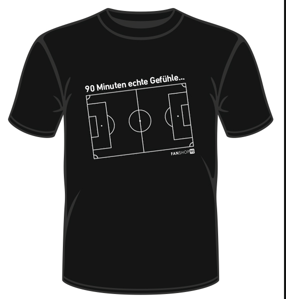  Artikelbild 1 des Artikels “Herren T-Shirt Shirt 90 Minuten echte Gefühle - Fußball schwarz Fanshop 90 S-4XL “