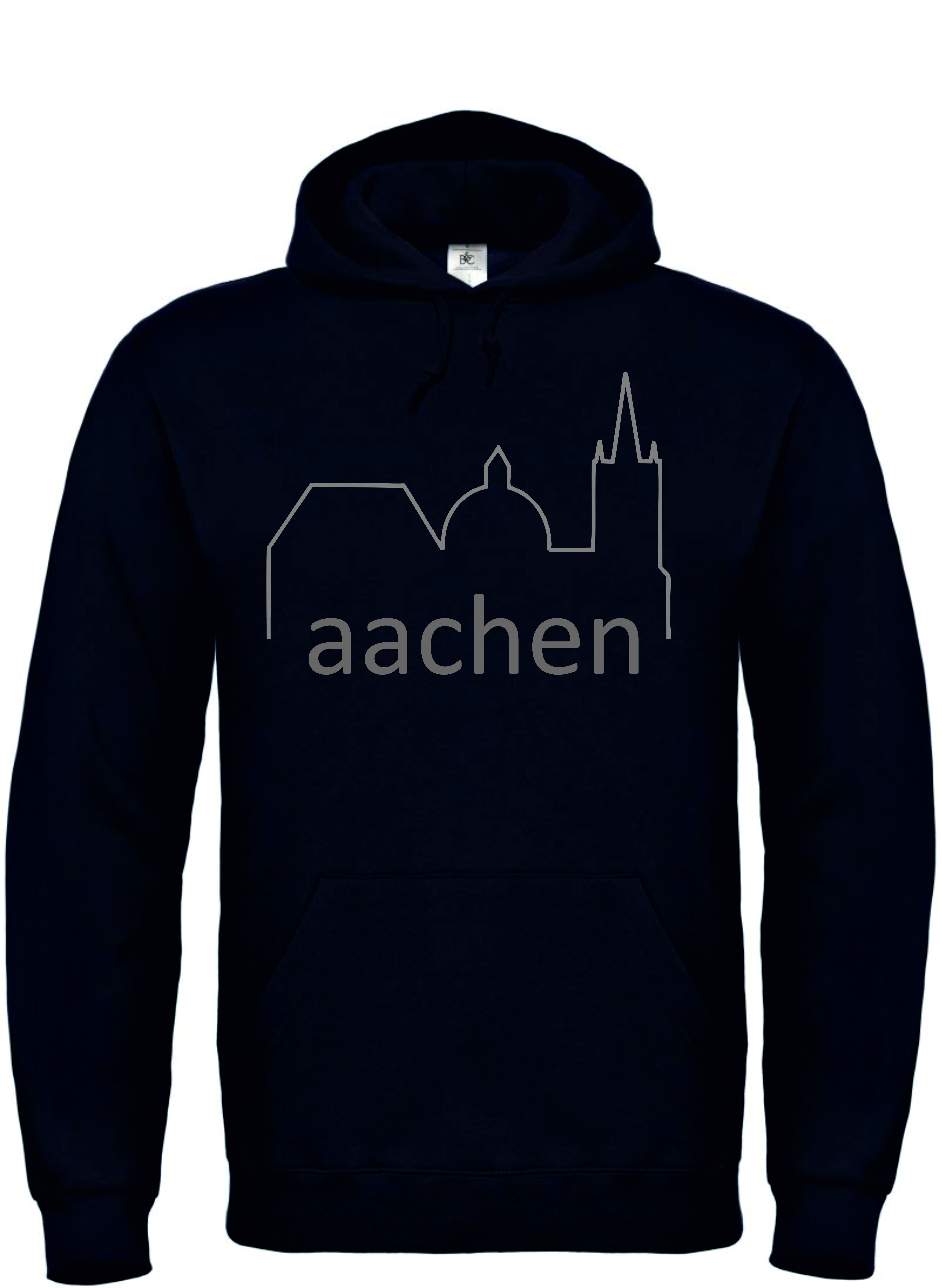  Artikelbild 1 des Artikels “Aachen Dom Silhouette Hoodie Kapuzenpullover Skyline - schwarz Gr. 104 - 4XL L“